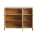 Pikkukuva 6 / 6: Buffet kaappi komero 3 ovea magneettilukolla bambusta 81x97x34 cm 04_0005984 Guld