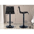 Miniatyrbillede 3 af 6: Barstol x1 i enkelt design med fodstøtte i sort plastik, ben i sort metal 10_0004551 Metall
