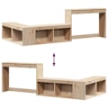 Miniatyrbillede 5 af 6: Sengebord med design skrivebord i L-form 232 x 122 x 75 cm fyrretræ DEC033115 kastanj