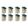 Pikkukuva 1 / 3: Linnunpönttö - DEC - 8 kappaletta - Männystä - 12x12x22 cm - Vihreä katto Trä, grönt