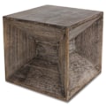 Miniatyrbillede 3 af 4: Taburet side table kubebord natbord lavt bord i grå træ 38 x 40 x 40