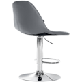 Pikkukuva 2 / 6: Bar Stool x1 with adjustable height footrest swivel gray PVC seat chrome metal frame 10_0004823 Grå