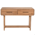 Miniatyrbillede 6 af 6: "Table console side table med to hylder og to skuffer i akacietræ 80x120x35 cm 04_0008493" kastanj