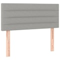 Miniatyrbillede 2 af 4: Hovedgærde til seng med LED-Møbel, 80 x 5 x 78/88, lys grå stof