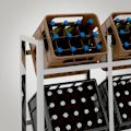 Miniatyrbillede 3 af 6: etageres til 4 kasser til drikkevarer opbevaring støtte til flasker 91x76 cm i krommetal 10_0003159 kastanj