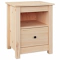 Pikkukuva 2 / 6: 2 kpl yöpöytiä laatikolla ja lokerolla 40 x 35 x 49 cm käsittelemätöntä mäntyä DEC034808 kastanj