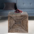 Miniatyrbillede 2 af 4: Taburet side table kubebord natbord lavt bord i grå træ 38 x 40 x 40