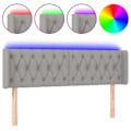 Miniatyrbillede 1 af 5: Hovedgærde til soveværelse møbel med LED 147 x 16 x 78/88 lys grå stof Ljusgrått