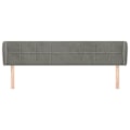 Miniatyrbillede 2 af 4: Hovedgærde til seng med sidekant 183 x 23 x 78/88 i lys grå velour til soveværelse.