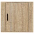 Miniatyrbillede 2 af 6: Væghængt natbord med skab og dør 50 x 30 x 47 cm i ingeniørtræ, farve egen DEC034289 kastanj