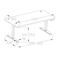Pikkukuva 4 / 6: Sähkösäädettävä työpöytä tietokoneelle 160x80cm 53kg MDF Musta, Harmaa 04_0001406 Grå
