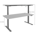 Pikkukuva 2 / 6: Sähkösäädettävä työpöytä tietokoneelle 160x80cm 53kg MDF Musta, Harmaa 04_0001406 Grå