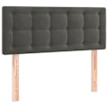 Miniatyrbillede 2 af 5: Hovedgavl til seng, soveværelse, LED-møbel 90 x 5 x 78/88 cm, mørkegrå fløjl TDL0200991 Grå