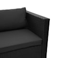 Miniatyrbillede 3 af 4: Sofa-sæt - Have - Polyrotin - Sort - Mørkegrå puder - 4 personer Svart, mörkgrå