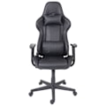 Miniatyrbillede 4 af 4: Kontorstol gamer med hjul og vippefunktion i sort syntetisk materiale