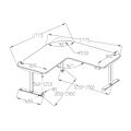 Miniatyrbillede 5 af 6: Hjørne skrivebord med elektrisk højderegulering 178 x 178 cm HDF i hvid farve med grå stålben 04_0006022 Vit