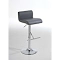 Pikkukuva 2 / 2: Baari stool x1 korkeat tuolit, runsaasti verhoillut kromimetallista ja harmaasta PVC:stä 10_0004575 Grå