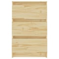 Pikkukuva 2 / 5: 2 kpl yöpöytiä, joissa 3 laatikkoa 40 x 29,5 x 64 cm käsittelemätöntä mäntyä DEC034752 kastanj