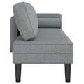 Miniatyrbillede 3 af 6: Meridienne chaise longue sofa til indendørs brug med lysegrå stofpuder DEC026072 Grå