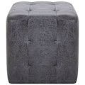 Pikkukuva 3 / 6: 2 kpl 30 x 30 x 30 cm PVC daimihenkisiä jalkatukipuffeja harmaana DEC032757 Grå