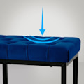 Miniatyrbillede 4 af 6: Bænk ved sengegavl længde 150 cm i blødt blåvelour med metal i sort 10_0003668 Blå