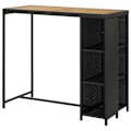 Pikkukuva 4 / 6: Monikäyttöinen apupöytä säilytyksellä 120 x 60 x 110 cm musta rottinki, puu ja teräs DEC036335 kastanj