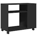Miniatyrbillede 4 af 6: Konsolbord på hjul med hylder 70 x 35 x 60 cm i sort ingeniørtræ DEC032336 kastanj