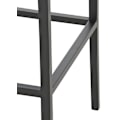 Miniatyrbillede 5 af 5: Barstol x1 med fodstøtte, enkelt design, højde 85 cm i grå PVC og sort metal 10_0005246 Grå