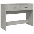 Miniatyrbillede 1 af 6: Tablekonsol med to opbevaringsskuffer 100 x 39 x 75 cm i grå ingeniørtræ DEC031223 kastanj