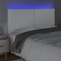 Miniatyrbillede 3 af 5: Hovedgavl til seng med LED møbel 200 x 5 x 118/128 cm syntetisk hvid TDL0201934 Vit