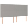 Miniatyrbillede 2 af 4: Hovedgærde til seng, soveværelse, LED-møbel 200 x 5 x 118/128 lys grå stof