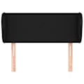 Miniatyrbillede 2 af 6: Hovedgærde til sengeaccessory soveværelse møbel med sidekant 103 x 23 x 78/88 sort stof Svart