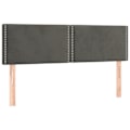 Miniatyrbillede 1 af 6: Hovedgærde til seng, soveværelse møbel i 2 dele 72 x 5 x 78/88 cm mørkegrå velour TDL0206364 Grå