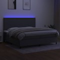 Miniatyrbillede 3 af 6: LED sengramme - TDL - 200x200 cm - Mørkegråt stof - 2 pladser - Polstret sengeramme Mörkgrå