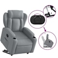 Miniatyrbillede 5 af 6: Fauteuil relax TV med behagelig polstring, elektrisk løftefunktion i lys grå stof DEC027906 Grå