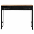 Pikkukuva 2 / 6: Toimiva ja tyylikäs laskentapöytä, jossa on pyörät ja laatikot, 100x33,5x80 cm MDF-puusta ja teräksestä DEC032055 kastanj