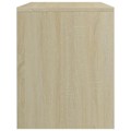 Miniatyrbillede 3 af 4: Natteskab med åbent opbevaringsrum 40 x 30 x 40 cm ingeniørtræ farve eg DEC033820 kastanj