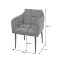 Miniatyrbillede 4 af 4: Chaiselong - Creme - Sort metal - 1 plads - Moderne design - Indendørs Grädde