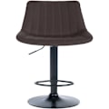 Miniatyrbillede 3 af 6: Barstol x1 højdenjusterbar med 360° drejefunktion, taupe stofsæde med vertikal syning, sorte metalben 10_0005437 Metall