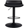 Miniatyrbillede 5 af 6: Barstol x4 med justerbar fodstøtte moderne design i sort PVC og sort metal 10_0004500 Metall