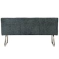 Miniatyrbillede 6 af 6: Banc de salle à manger rembourré avec dossier en tissu chenille bleu vert et acier inoxydable, longueur 180 cm 04_0005845 Blå
