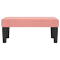 Miniatyrbillede 2 af 5: Sengebænk 70 x 30 x 30 cm i lyserød fløjl DEC024684 Rosa