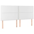 Miniatyrbillede 2 af 5: Hovedgavl til seng med LED møbel 200 x 5 x 118/128 cm syntetisk hvid TDL0201934 Vit