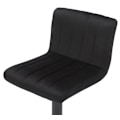 Miniatyrbillede 5 af 6: Barstol x1 drejbar med justerbar højde, sæde i quiltet sort velour og sort metal 10_0004998 Metall