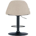 Miniatyrbillede 2 af 6: Barstol x1 med justerbar fodstøtte, drejelig, sæde i creme stof, sort metalramme 10_0004838 Grädde