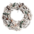 Miniatyrbillede 2 af 5: Adventskrans rund dekorationskrans jul bordkrans i træ diameter 48 cm hvid grå 04_0006550 Vit