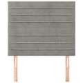 Miniatyrbillede 2 af 6: Hovedgærde - K klassisk - 100x5x78/88 cm - Lys grå velour - Elegant og komfortabel Ljusgrått