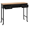 Miniatyrbillede 3 af 6: Functional and stylish entry console table on wheels with drawers 100x33,5x80 cm MDF wood and steel DEC032055 kastanj