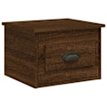 Miniatyrbillede 1 af 6: Væghængt natbord med skuffe 41,5 x 36 x 28 cm brun ingeniørtræ DEC034271 kastanj