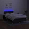Miniatyrbillede 3 af 6: LED sengramme med hovedgærde madras 120 x 200 cm sort stof TDL0209293 Svart